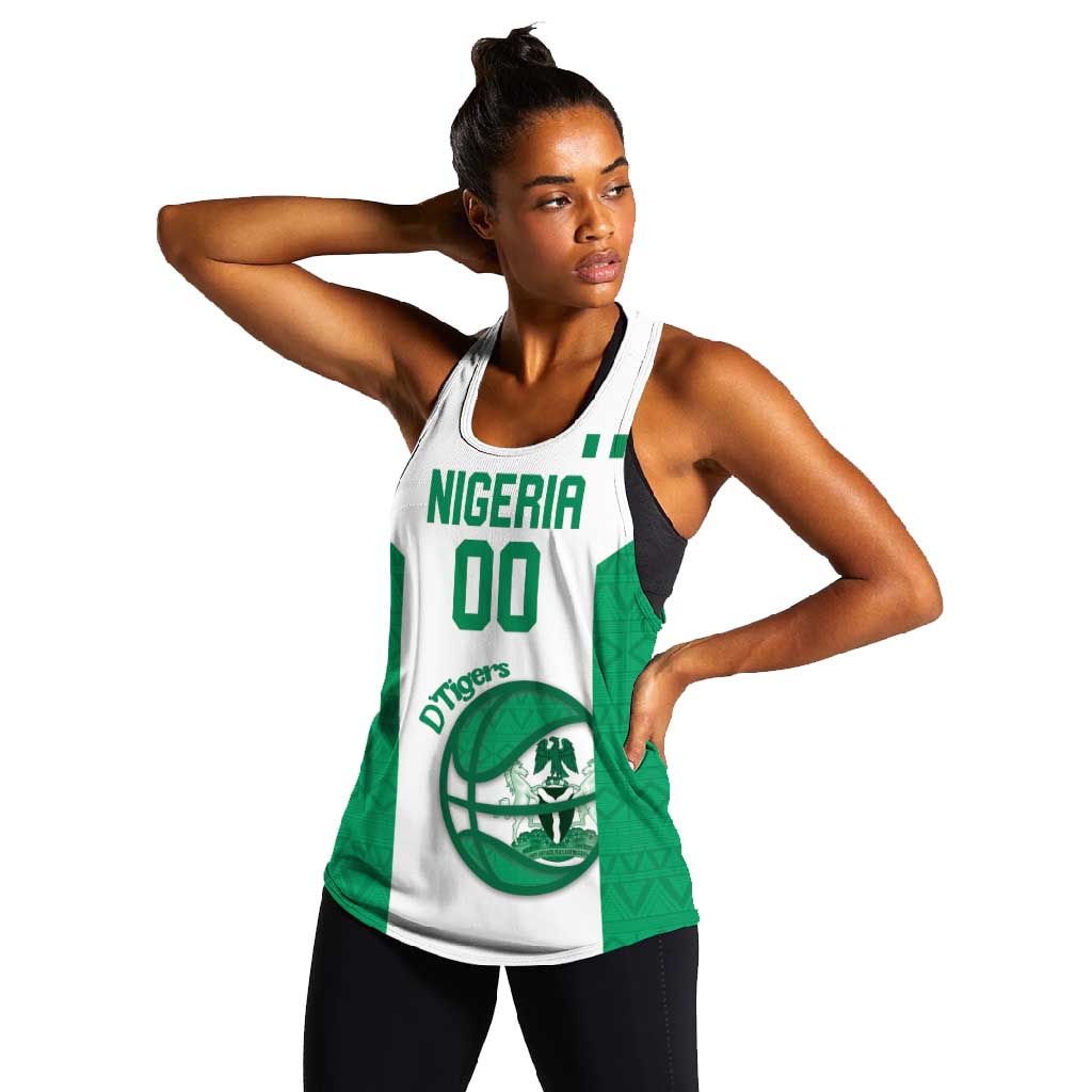 Afro Basketball Custom Nigeria Women Racerback Tank Come On Tigers - African Pride