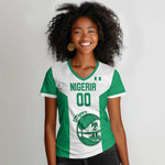 Afro Basketball Custom Nigeria Women V-Neck T-Shirt Come On Tigers - African Pride