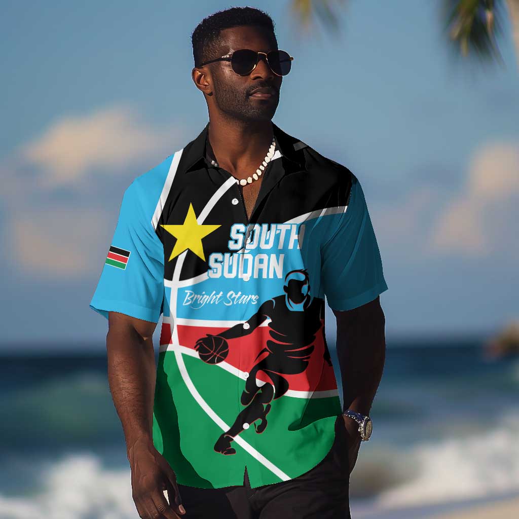 Afro Basketball Custom South Sudan Hawaiian Shirt Come On Bright Stars - African Pride
