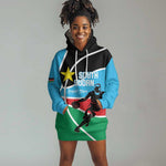 Afro Basketball Custom South Sudan Hoodie Dress Come On Bright Stars - African Pride
