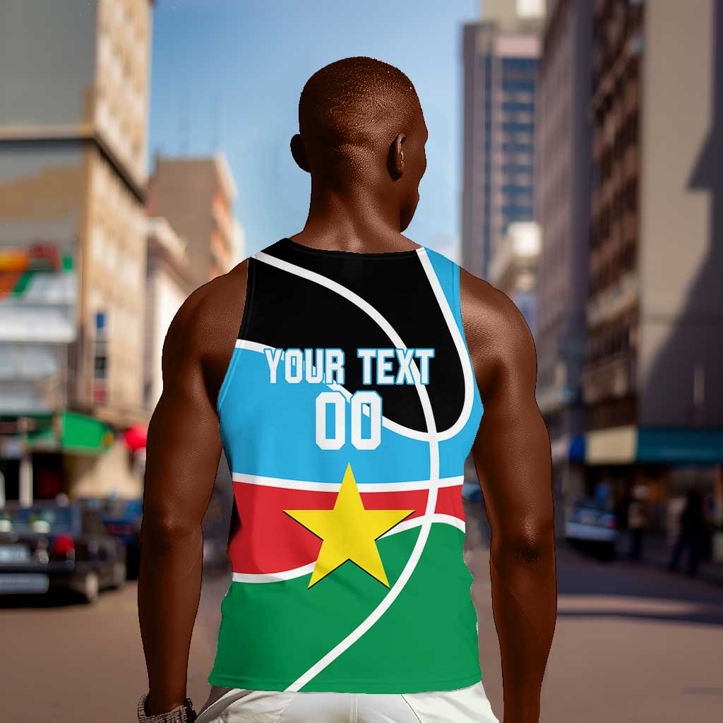 Afro Basketball Custom South Sudan Men Tank Top Come On Bright Stars - African Pride