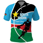 Afro Basketball Custom South Sudan Polo Shirt Come On Bright Stars - African Pride
