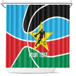 Afro Basketball Custom South Sudan Shower Curtain Come On Bright Stars - African Pride