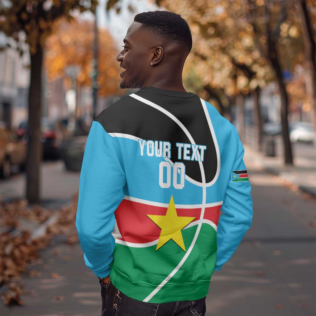 Afro Basketball Custom South Sudan Sweatshirt Come On Bright Stars - African Pride