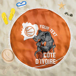 Afro Basketball Custom Ivory Coast Beach Blanket Allez Les Elephants - African Pride