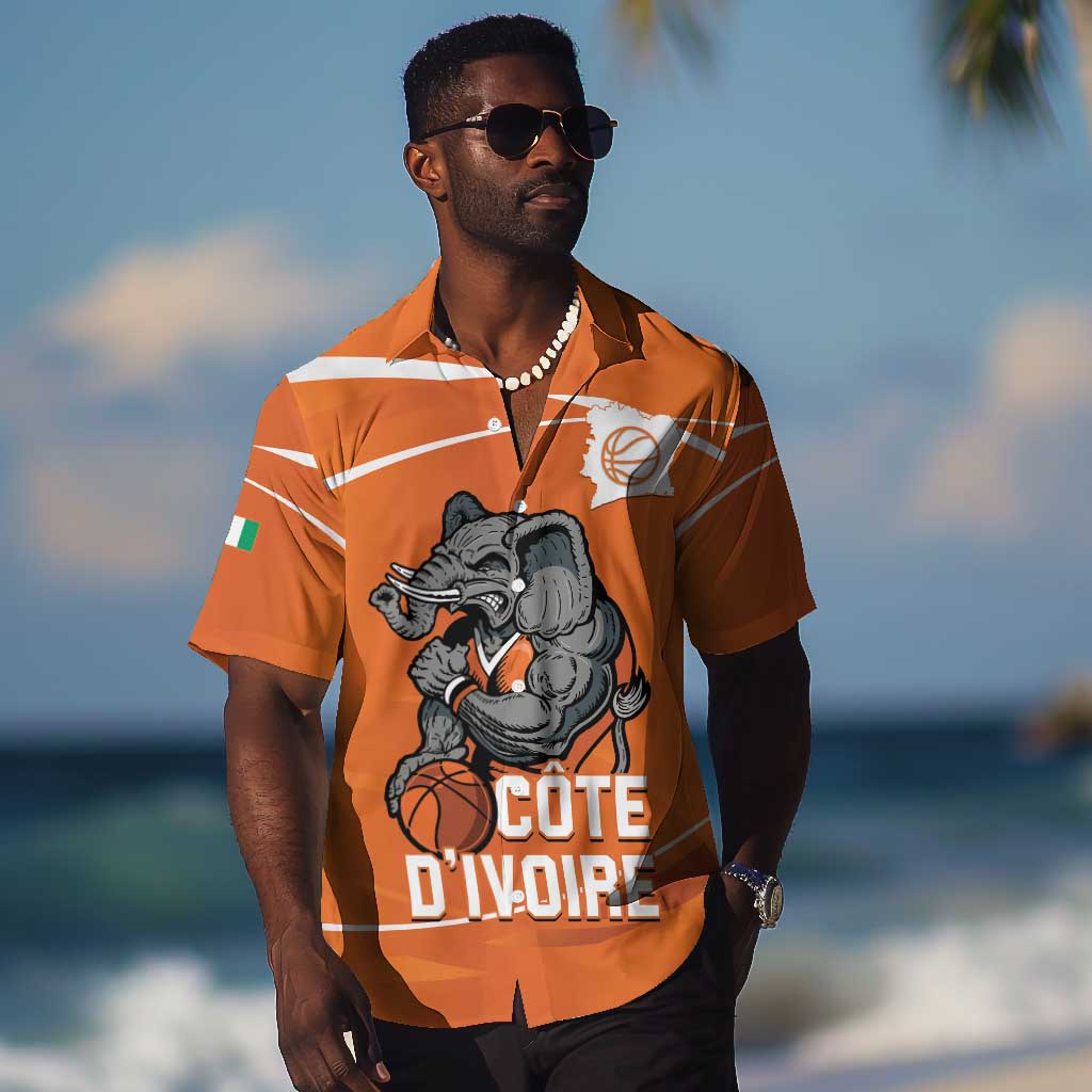 Afro Basketball Custom Ivory Coast Hawaiian Shirt Allez Les Elephants - African Pride
