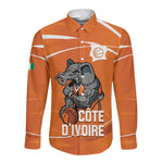 Afro Basketball Custom Ivory Coast Long Sleeve Button Shirt Allez Les Elephants - African Pride