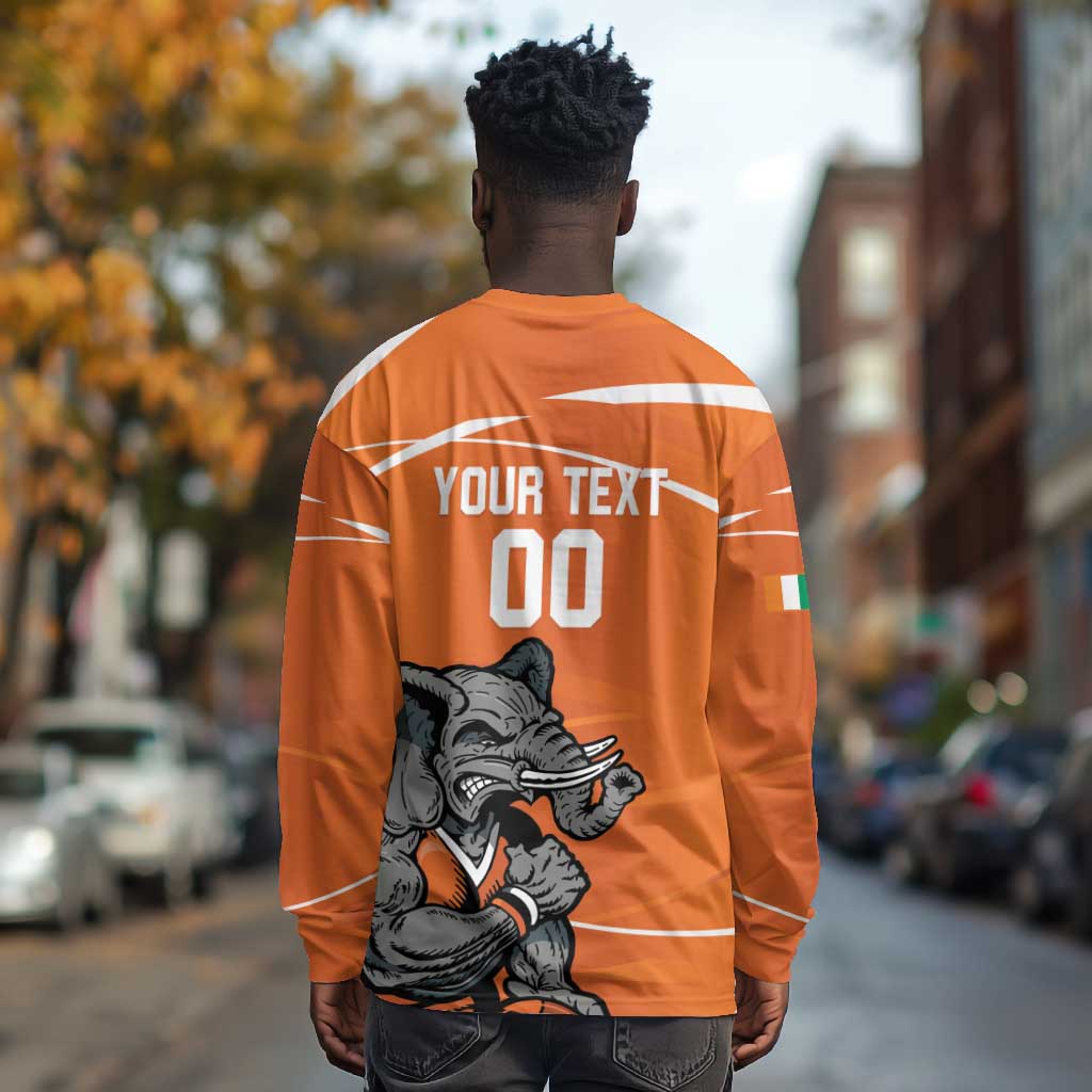 Afro Basketball Custom Ivory Coast Long Sleeve Shirt Allez Les Elephants - African Pride