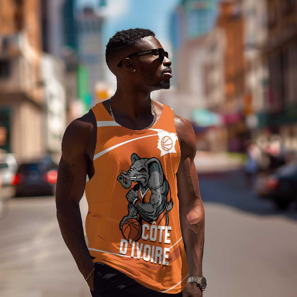 Afro Basketball Custom Ivory Coast Men Tank Top Allez Les Elephants - African Pride