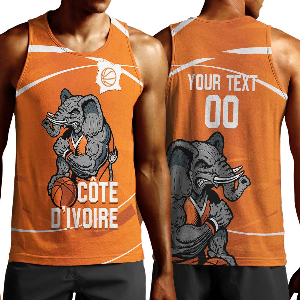 Afro Basketball Custom Ivory Coast Men Tank Top Allez Les Elephants - African Pride