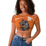 Afro Basketball Custom Ivory Coast Raglan Cropped T shirt Allez Les Elephants - African Pride
