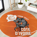 Afro Basketball Custom Ivory Coast Round Carpet Allez Les Elephants - African Pride