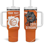 Afro Basketball Custom Ivory Coast Tumbler With Handle Allez Les Elephants - African Pride