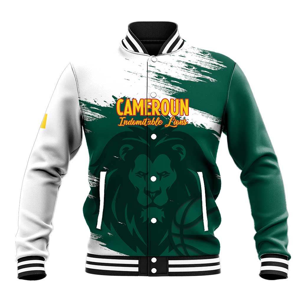 Afro Basketball Custom Cameroon Baseball Jacket Come On Indomitable Lions - African Pride