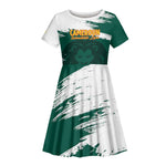 Afro Basketball Custom Cameroon Kid Short Sleeve Dress Come On Indomitable Lions - African Pride