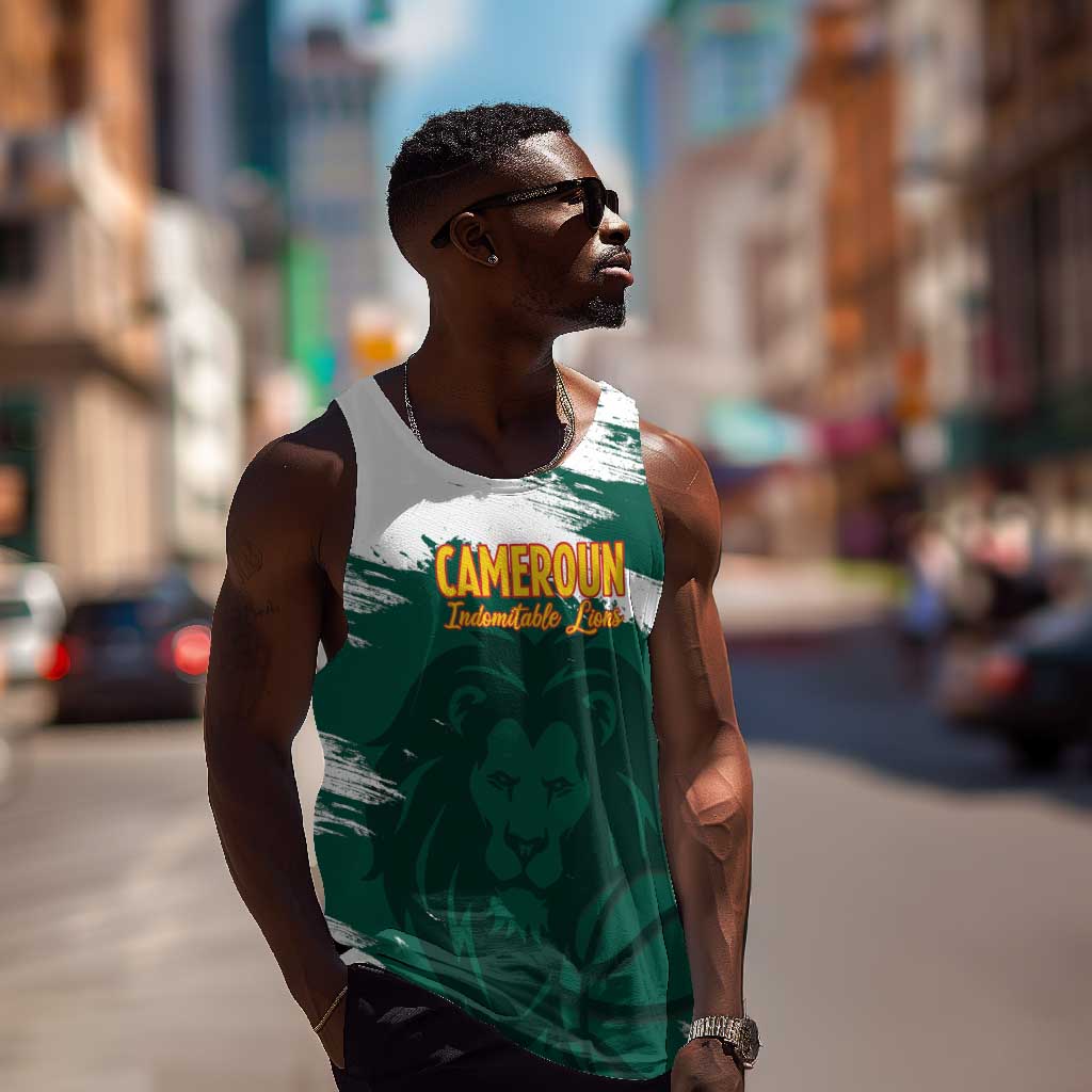 Afro Basketball Custom Cameroon Men Tank Top Come On Indomitable Lions - African Pride