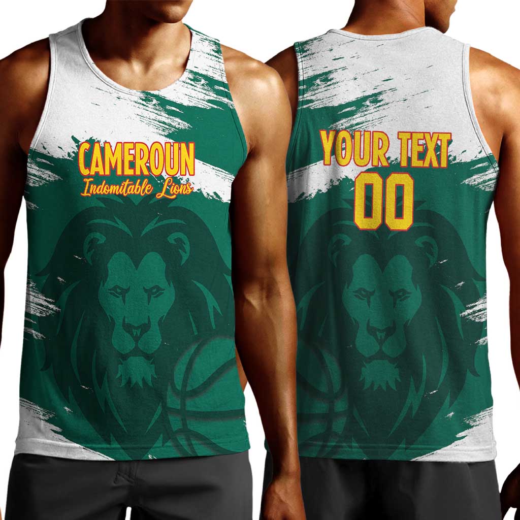 Afro Basketball Custom Cameroon Men Tank Top Come On Indomitable Lions - African Pride