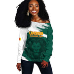 Afro Basketball Custom Cameroon Off Shoulder Sweater Come On Indomitable Lions - African Pride