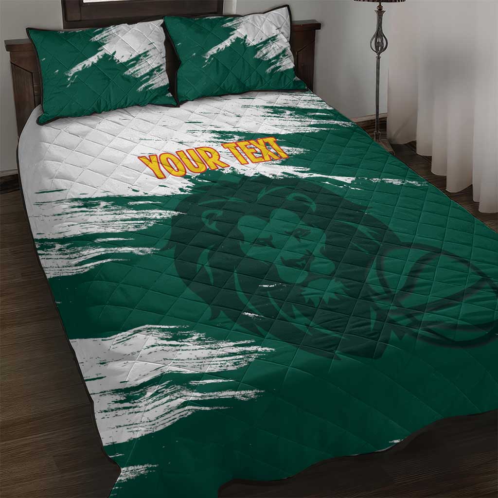 Afro Basketball Custom Cameroon Quilt Bed Set Come On Indomitable Lions - African Pride