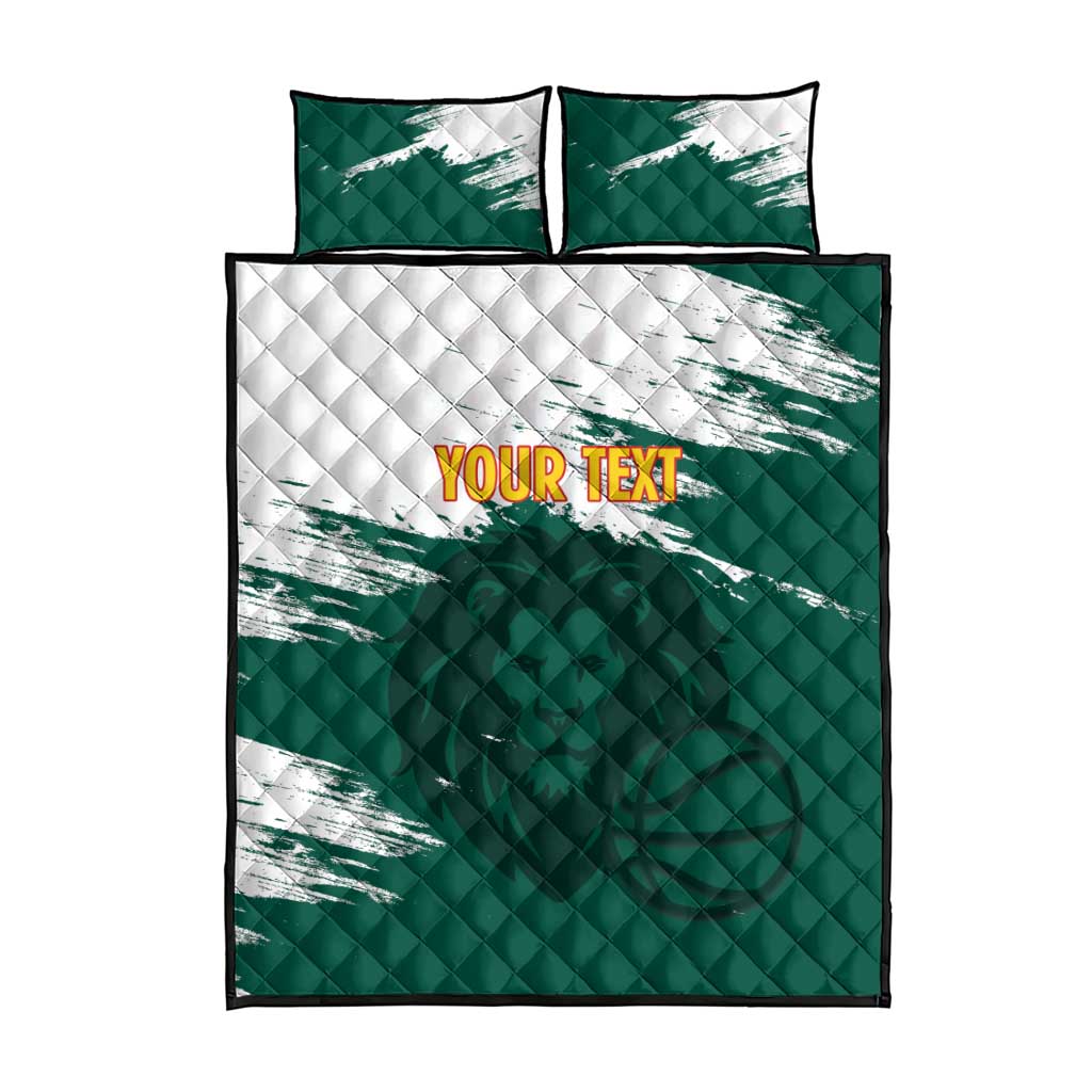Afro Basketball Custom Cameroon Quilt Bed Set Come On Indomitable Lions - African Pride