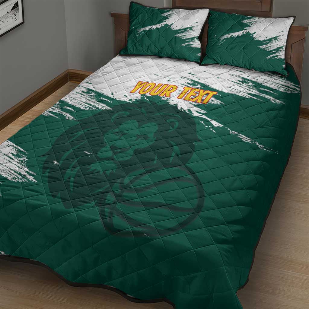 Afro Basketball Custom Cameroon Quilt Bed Set Come On Indomitable Lions - African Pride