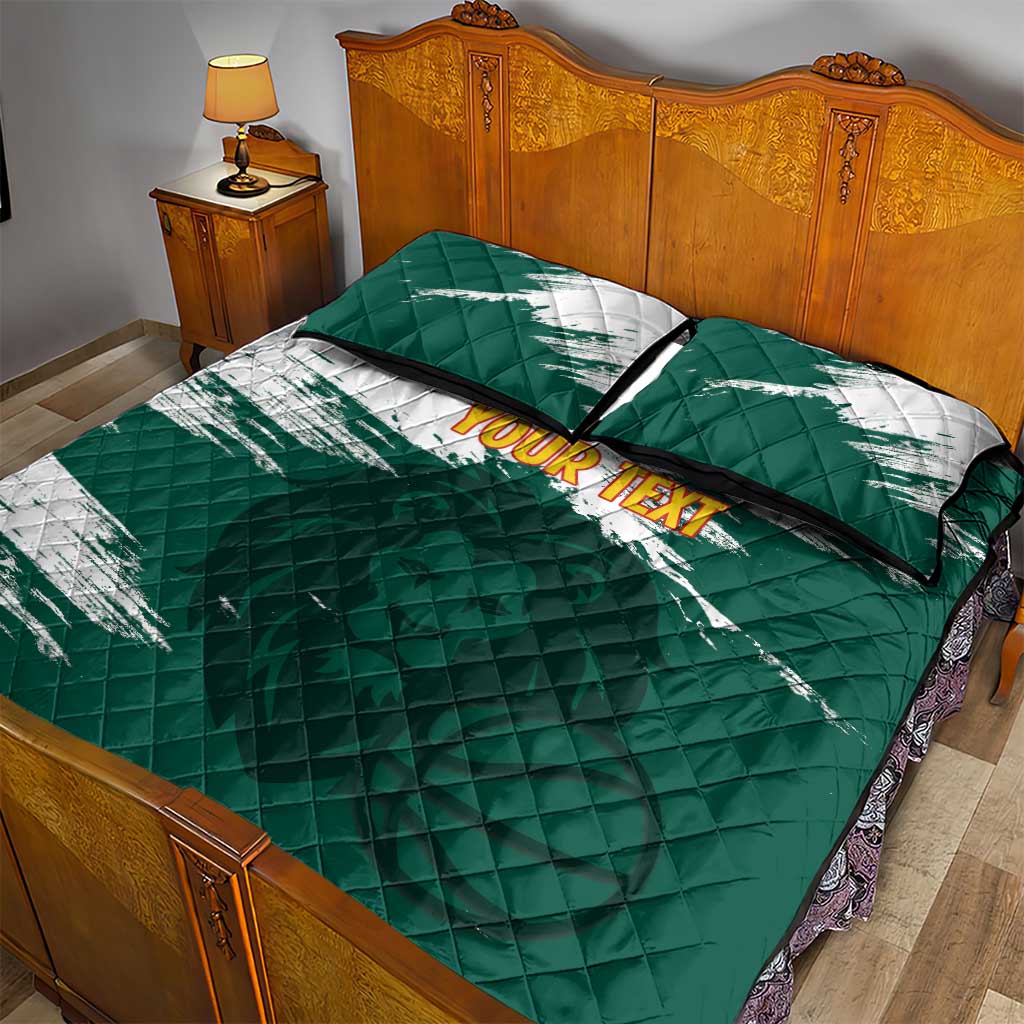 Afro Basketball Custom Cameroon Quilt Bed Set Come On Indomitable Lions - African Pride