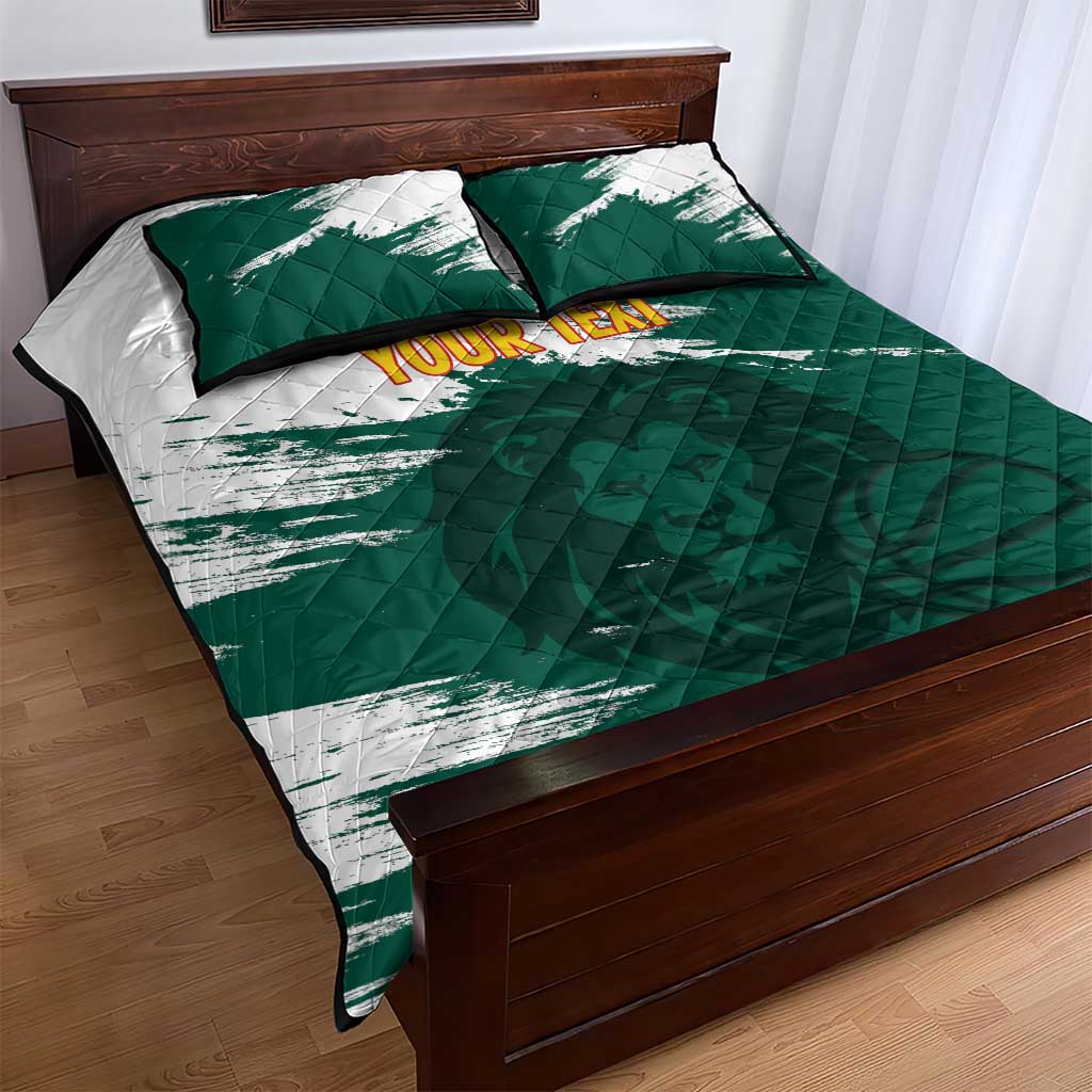 Afro Basketball Custom Cameroon Quilt Bed Set Come On Indomitable Lions - African Pride