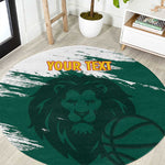Afro Basketball Custom Cameroon Round Carpet Come On Indomitable Lions - African Pride