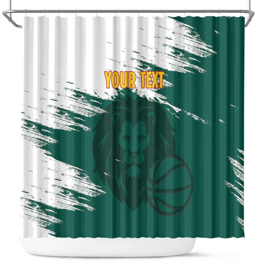 Afro Basketball Custom Cameroon Shower Curtain Come On Indomitable Lions - African Pride