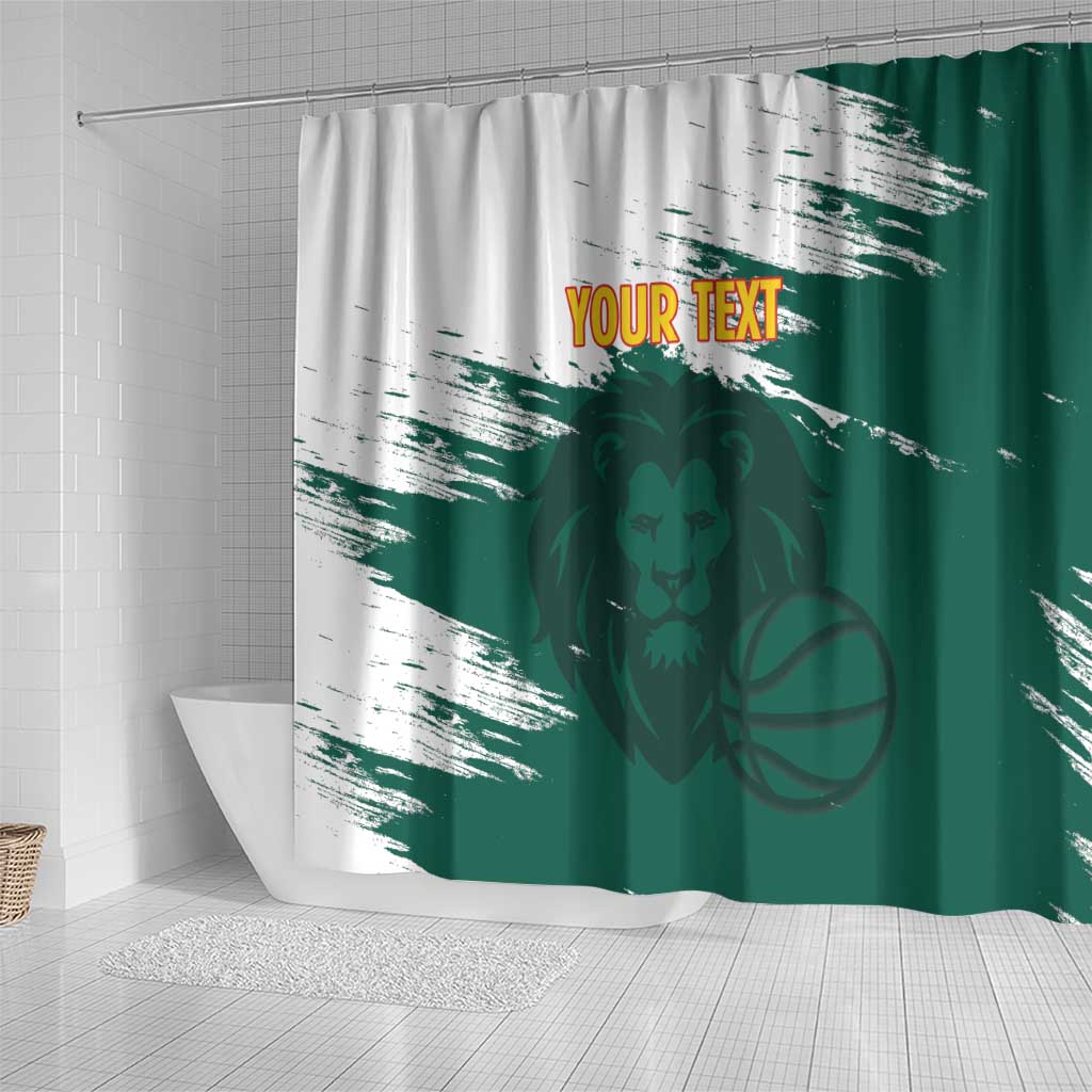 Afro Basketball Custom Cameroon Shower Curtain Come On Indomitable Lions - African Pride