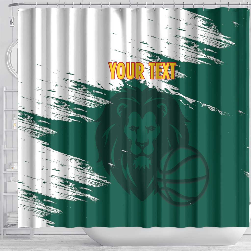 Afro Basketball Custom Cameroon Shower Curtain Come On Indomitable Lions - African Pride