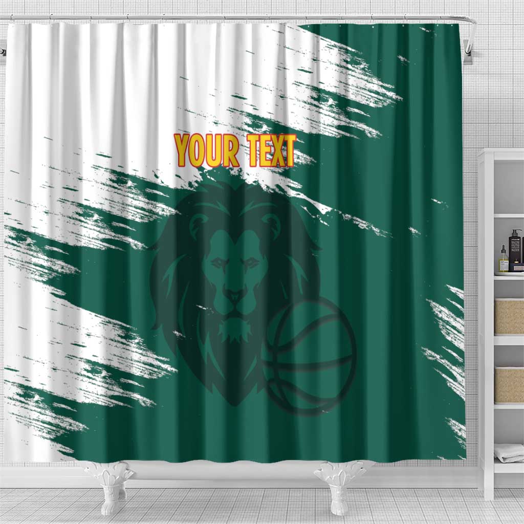 Afro Basketball Custom Cameroon Shower Curtain Come On Indomitable Lions - African Pride