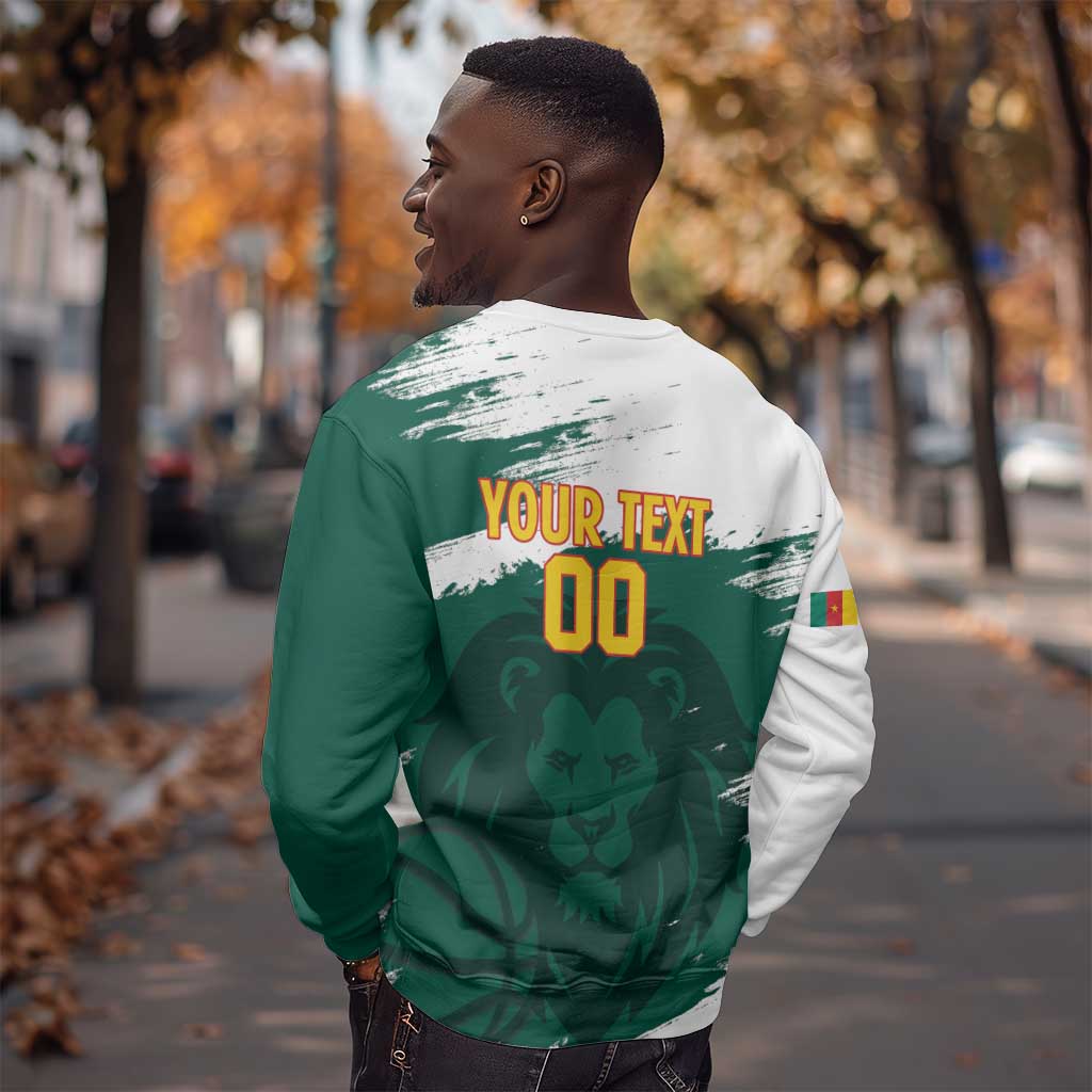 Afro Basketball Custom Cameroon Sweatshirt Come On Indomitable Lions - African Pride