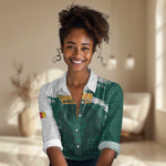 Afro Basketball Custom Cameroon Women Casual Shirt Come On Indomitable Lions - African Pride