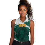 Afro Basketball Custom Cameroon Women Sleeveless Polo Shirt Come On Indomitable Lions - African Pride