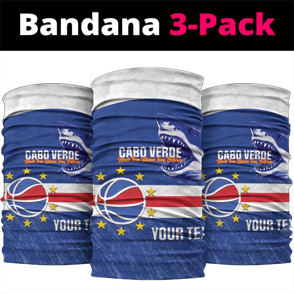 Afro Basketball Custom Cape Verde Neck Gaiter Come On Blue Sharks LT14