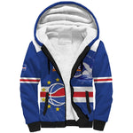 Afro Basketball Custom Cape Verde Sherpa Hoodie Come On Blue Sharks - African Pride