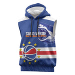 Afro Basketball Custom Cape Verde Sleeveless Hoodie Come On Blue Sharks - African Pride