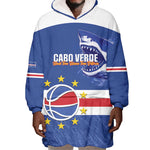 Afro Basketball Custom Cape Verde Wearable Blanket Hoodie Come On Blue Sharks - African Pride