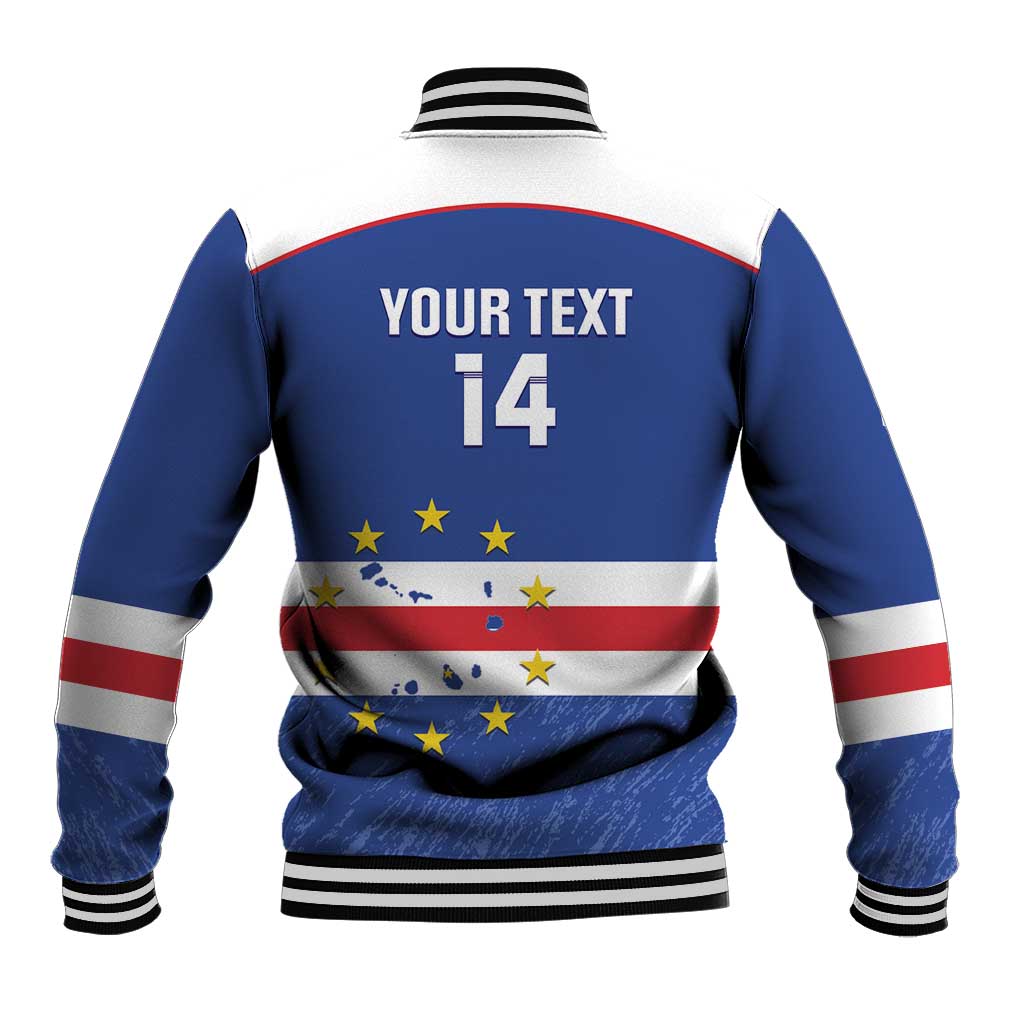 Cape Verde Football Custom Baseball Jacket Come On Tubaroes Azuis Shark - African Pride