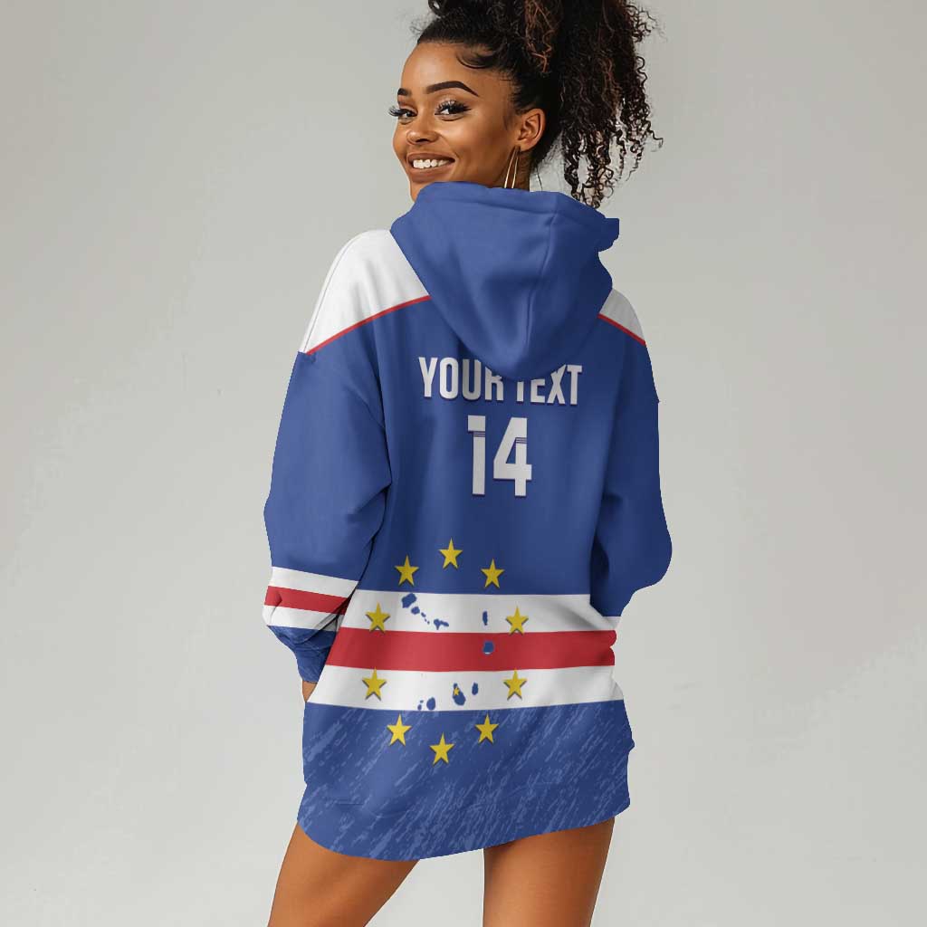 Cape Verde Football Custom Hoodie Dress Come On Tubaroes Azuis Shark - African Pride