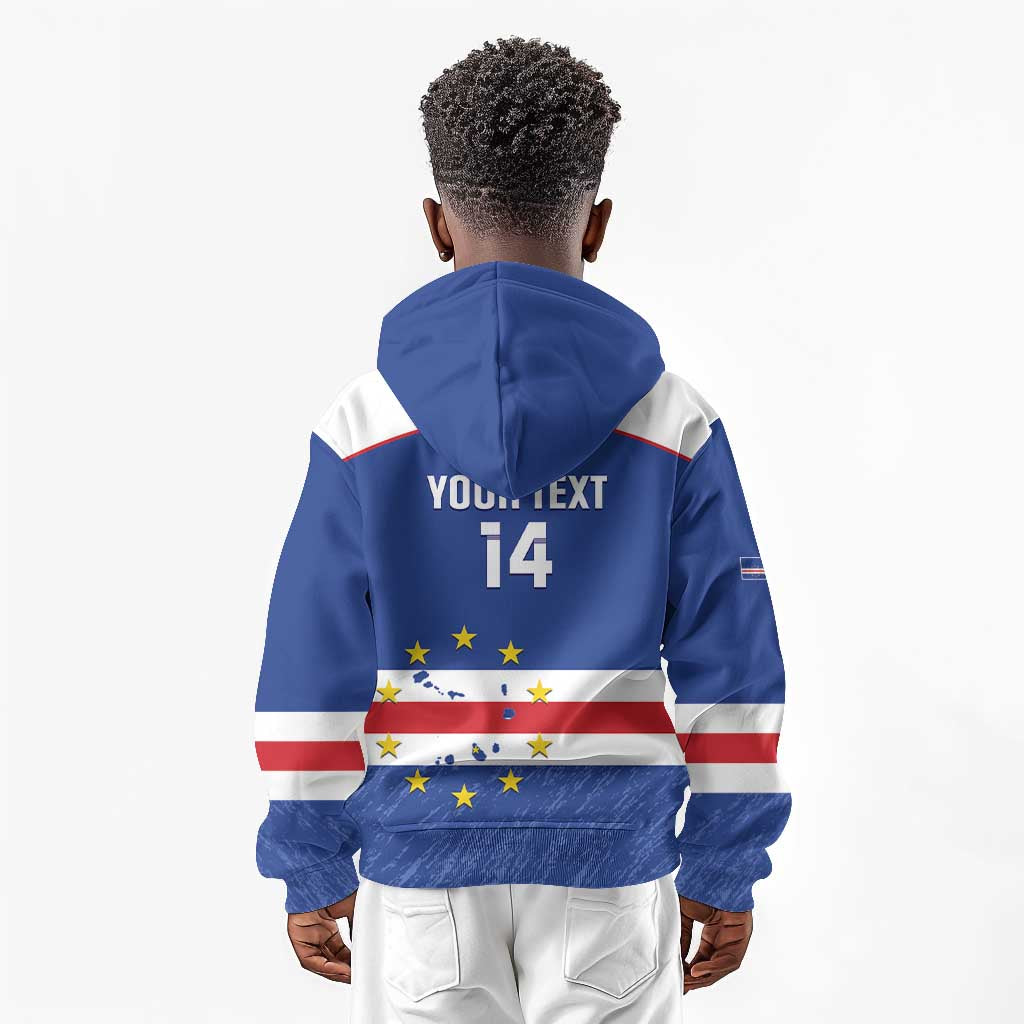 Cape Verde Football Custom Kid Hoodie Come On Tubaroes Azuis Shark - African Pride