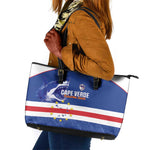 Cape Verde Football Leather Tote Bag Come On Tubaroes Azuis Shark - African Pride