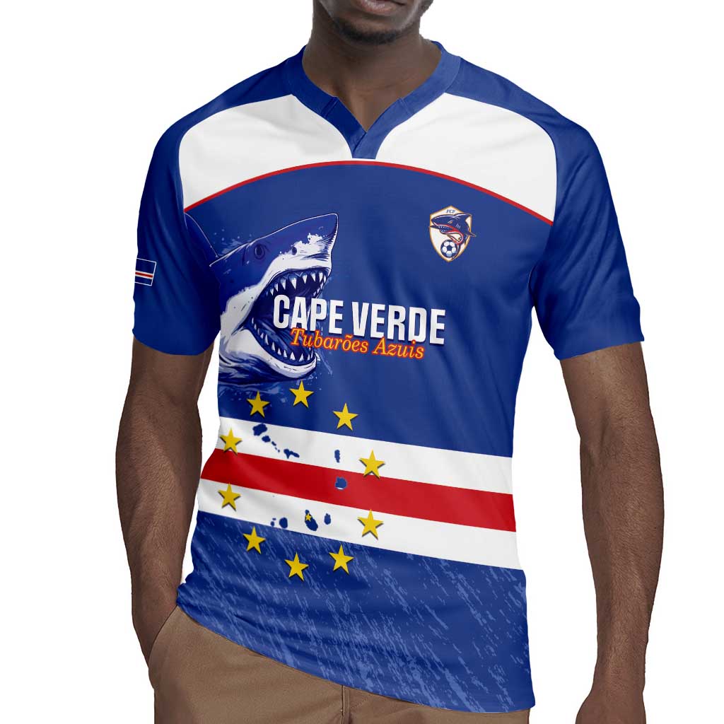 Cape Verde Football Custom Rugby Jersey Come On Tubaroes Azuis Shark - African Pride