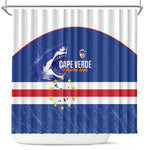 Cape Verde Football Shower Curtain Come On Tubaroes Azuis Shark - African Pride