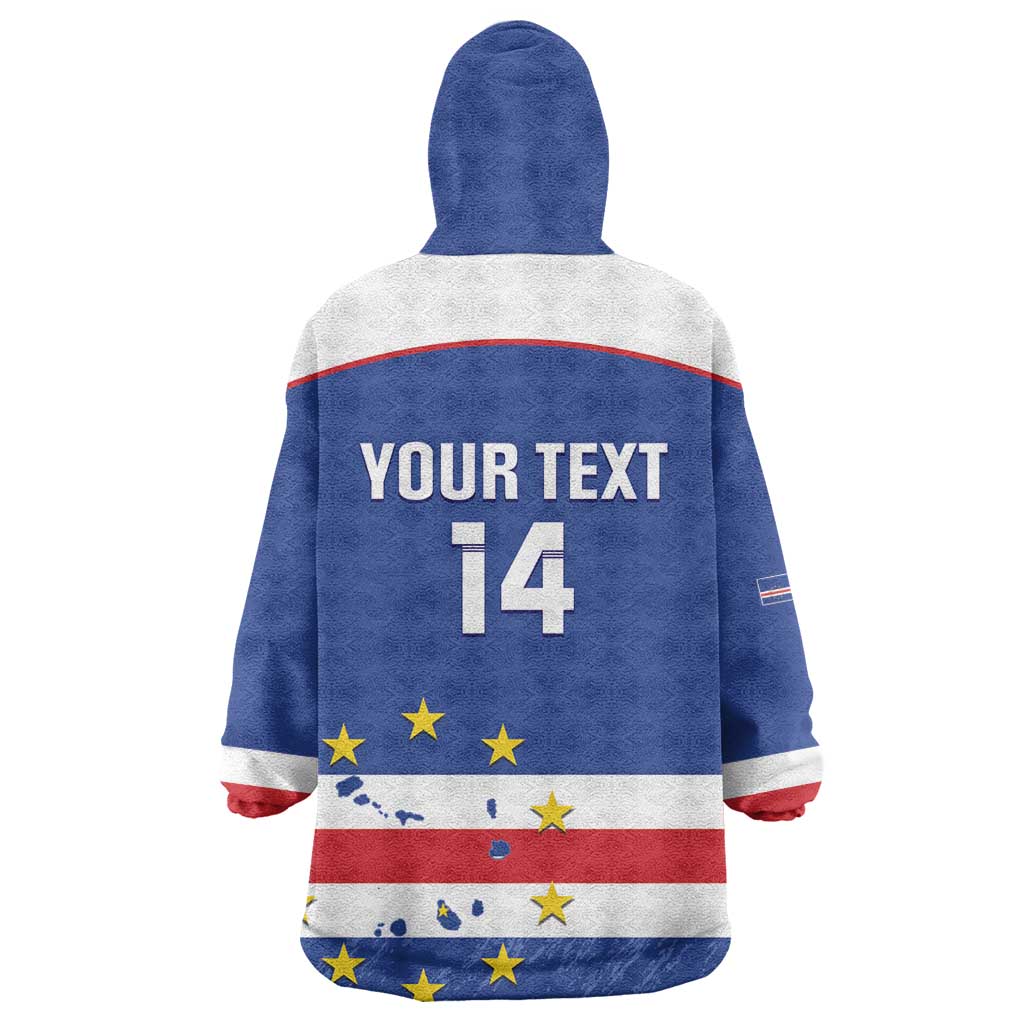 Cape Verde Football Custom Wearable Blanket Hoodie Come On Tubaroes Azuis Shark - African Pride