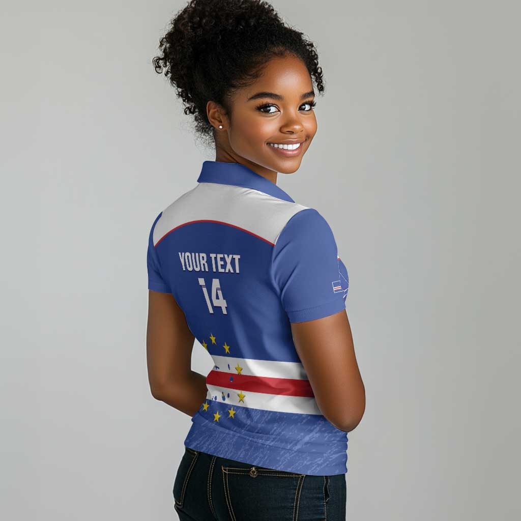 Cape Verde Football Custom Women Polo Shirt Come On Tubaroes Azuis Shark - African Pride
