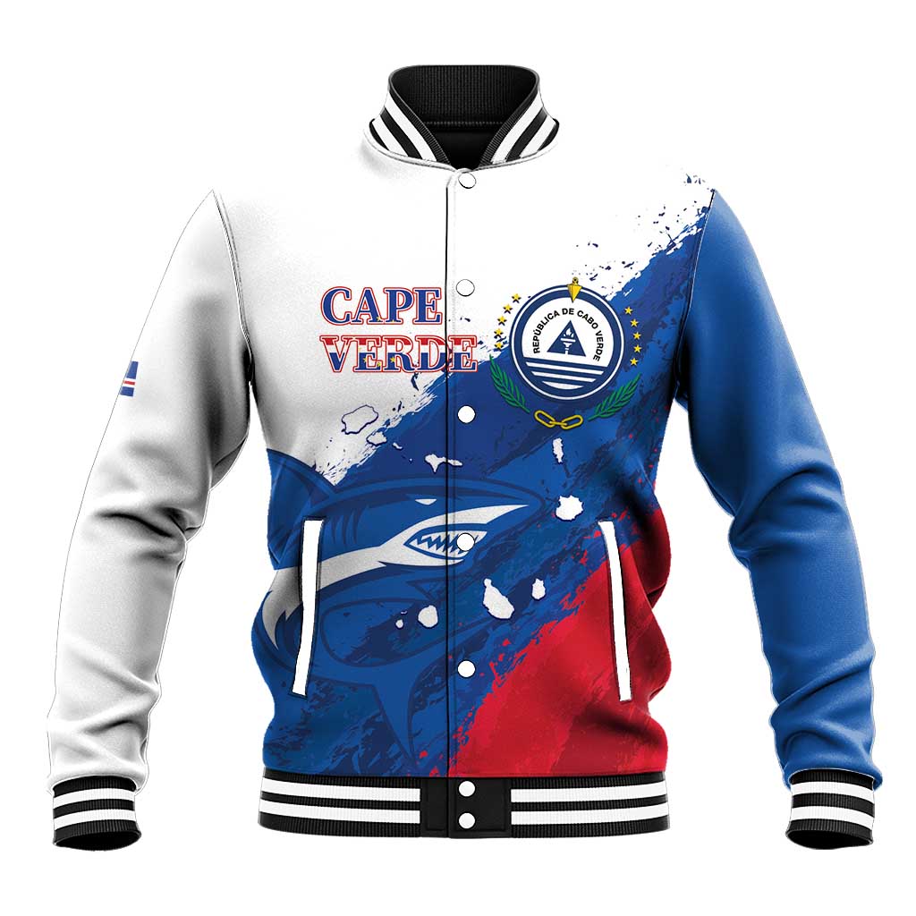 Cape Verde Football Custom Baseball Jacket Tubaroes Azuis Glory World Cup - African Pride