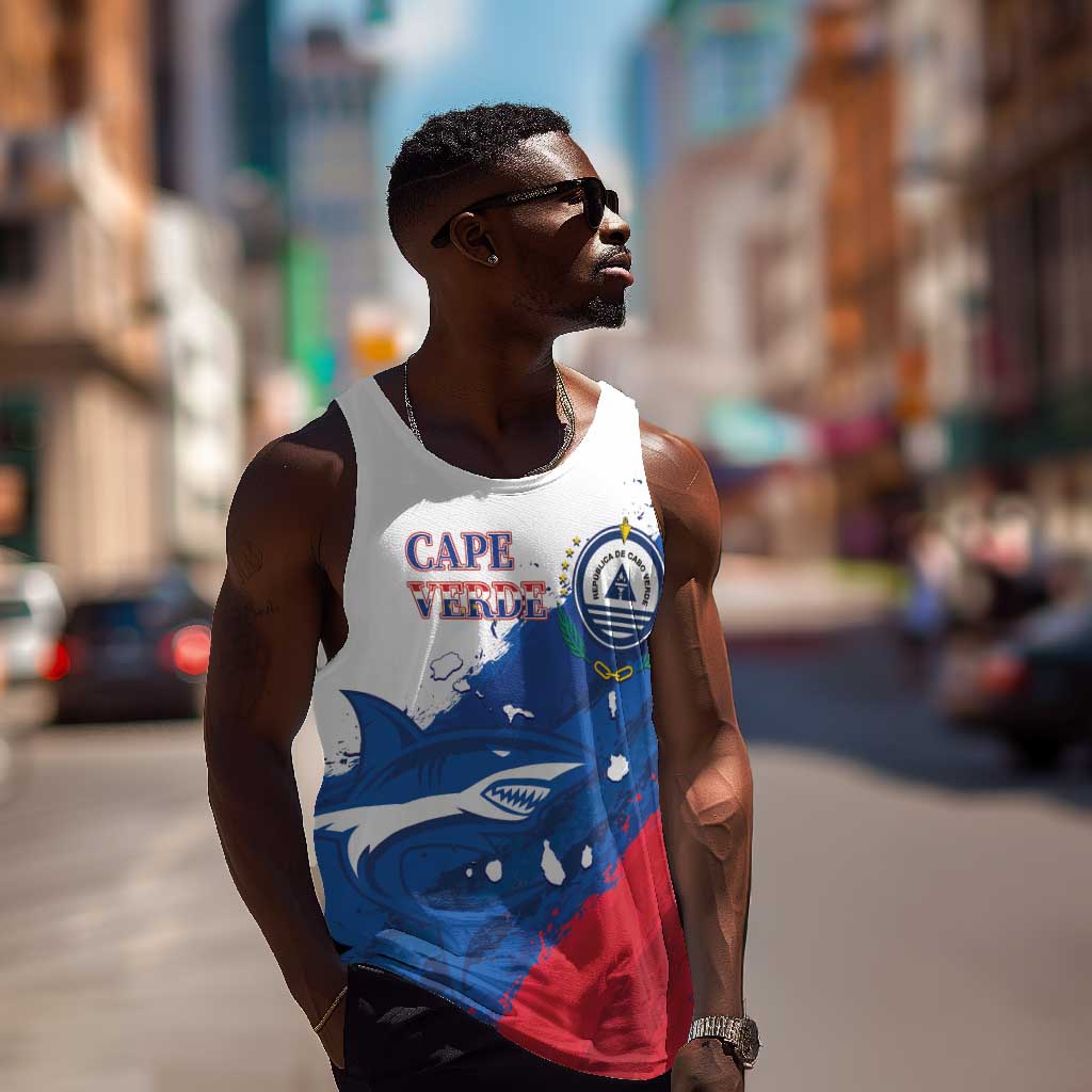 Cape Verde Football Custom Men Tank Top Tubaroes Azuis Glory World Cup - African Pride