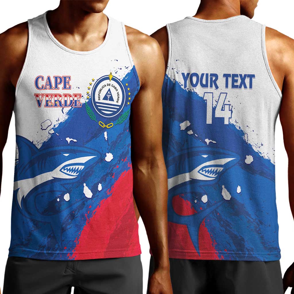 Cape Verde Football Custom Men Tank Top Tubaroes Azuis Glory World Cup - African Pride